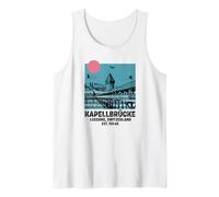 Lucerne Svizzera Skyline Souvenir Bridge Cappella Uomo Donna Canotta