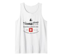 Lucerne Svizzera Skyline Souvenir Bridge Cappella Uomo Donna Canotta