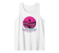 Lucerne Svizzera Skyline Souvenir Bridge Cappella Uomo Donna Canotta