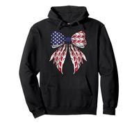 Lucertola drago barbuto 4 luglio bandiera americana patriottica Felpa con Cappuccio