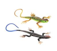 Lucertola Finta - Figurine Educative | Giocattoli di simulazione colorati Lucertole giocattolo realistiche nere verdi 2 pezzi, modello di rettile in artificiale Foresta pluviale