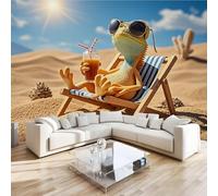Lucertola Fotomurali 3D Effetto Tropicale Deserto Non Tessuto Murale Carta Da Parati Decorazione Da Parete 366x254 cm Per Soggiorno Camera Da Letto Ufficio