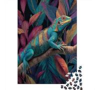 Lucertola Sitting on A Branch in The Jungle|| Puzzle Divertenti Per Tutta La Famiglia 70x50cm/1000pcs Adulti