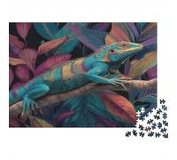 Lucertola Sitting on A Branch in The Jungle Puzzle Per Adulti || 1000pcs (75x50cm) Puzzle Giochi EduGattoivi,decorazioni Per La Casa