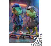Lucertola Stomps on Skateboards Jigsaw Puzzle 38x26cm/1000pcs Adulti Atmosfera giovanile Puzzle Gioco EduGattoivo Decorazioni Per La Casa