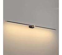 Luces de tocador de baño modernas de mediados de siglo sobre espejo, barra de luz LED lineal negra y dorada, estilo granja, estilo industrial minimalista, aplique de pared de tira larga para dormitori