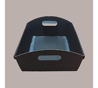 Lucgel, Cesto Vassoio Rettangolare Carta Onda Nero, 220x165x60 mm, 10 pezzi