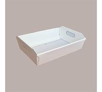 Lucgel Cesto Vassoio Rettangolare in Carta Grafica Seta Bianco Formato Piccolo 310x220H90mm - 10 pezzi -