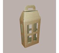 Lucgel Lanterna Scatola in Carta Avana Porta 2 Bottiglie 180x90H370mm - 10 pezzi -