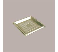 Lucgel, Mini Vassoio Quadrato Oro/Nero Medorino, per Monoporzioni e Finger Food, 95x95mm, 100 Pezzi
