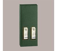 Lucgel Scatola Astuccio Porta 2 Bottiglie da 0,5 L Olio o Liquore Petit in Carta Seta Verde 130x65H320mm - 10 pezzi -