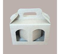 Lucgel Scatola Astuccio Porta 2 Vasetti Salse Creme in Carta Avana 130x60H90mm - 10 pezzi -