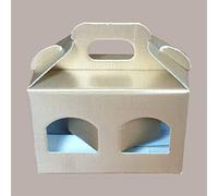 Lucgel Scatola Astuccio Porta 2 Vasetti Salse Creme in Carta Seta Oro 170x80H90mm - 10 pezzi -