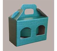 Lucgel Scatola Astuccio Porta 2 Vasetti Salse Creme in Cartoncino Seta Verde 130x60H90mm - 10 pezzi -