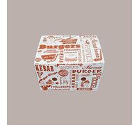 Lucgel Scatola Contenitore Porta Crocchette Fritti in cartoncino grafica Drive-In Monouso 115x75H45mm - 100 pezzi -