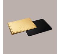 Lucgel, Sottotorta Vassoio Rettangolare Oro Nero, 40x60 cm, 5 pezzi