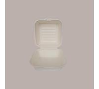 LUCGEL Srl 50 Pz Contenitori con Coperchio Scatola Asporto Panino Hamburger Carta Bio Polpa Cellulosa Fast Food 145x141H75mm