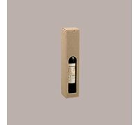 LUCGEL Srl Scatola Astuccio Confezione regalo Porta 1 Bottiglia Olio o Liquore Oliva Carta Onda Avana 65x65H320mm - 20 pezzi -