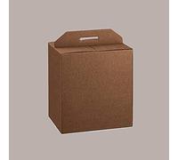 Lucgel Valigetta Panettone Bottiglia Dolci - Scatola Regalo Natalizia Elegante - Strenne Natale Pasqua - Carta Seta Marrone 280x200H350mm - 10 pezzi -