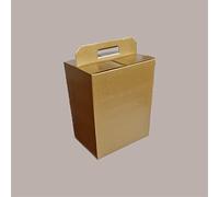 Lucgel Valigetta Porta Panettone Bottiglia Dolci - Scatola Regalo Natalizia Elegante - Strenne Natale Pasqua - 10 Pezzi Carta Skin Oro 330x250H350mm