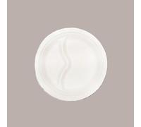 Lucgel, Vassoio Piatto Bis 2 Scomparti Rotondo 22cm Polpa di Cellulosa Compostabile, Bianco, 50 Pezzi