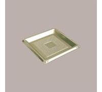 Lucgel Vassoio Quadrato Plastica Oro Mono Porzione Medorino 12x12 cm - 100 pezzi -