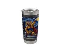 Lucha Libre Golden Retriever Messicano Wrestling LuchadoreDog Bicchiere termico in acciaio inox doppia parete