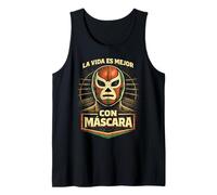 Lucha Libre Luchador La Vida Es Mejor con Mascara Canotta