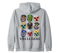 Lucha Libre Messicano Wrestling Luchador Viva La Lucha Felpa con Cappuccio