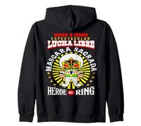 Lucha Libre Mexican Wrestling Legend Mask Design Felpa con Cappuccio