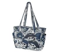 Lucha Libre Pirate Skull Comic - Borsa pieghevole per viaggi e spostamenti quotidiani con tasca porta bicchiere