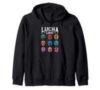Luchador Masks Lucha Libre Felpa con Cappuccio