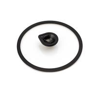 Luchetti coperchio in vetro temperato con pomello in alluminio e bordo in silicone (36cm)