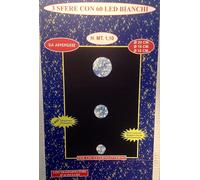 LUCI 110 CM 3 SFERE Ø20 - Ø16 - Ø10 CM DA 60 LED BIANCO ESTERNO SERIE NATALE