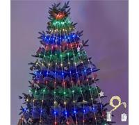 Luci A Cascata Scintillanti For Albero Di Natale Luci A Cascata For Albero Di Natale Con Anello 8 Modalità 100-600 Luci A LED Natalizie A Forma Di Lucciola(Colorful,1m 10 strips 100 lights)