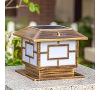 Luci a Colonna solari, Telecomando, dimmerabili, Lanterne da Cortile, Illuminazione da Paesaggio, lampade da Esterno a LED Impermeabili, 4x4, luci da palo Nere per Patio, Giardino, vialetto, 25 c