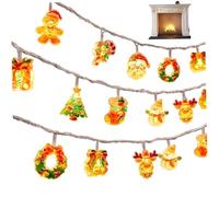 Luci a corda di Natale 19, 7 piedi 40 Luci da fata a led batteria gestita con ornamenti per alberi da pupazzo di snowman di Santa Decorazioni di Natale per la tenda da giardino per patio camera da let