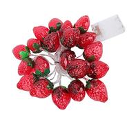Luci a corda per fragole e frutta da 9,8 piedi e 20 LED | Luce calda 2 modalità funzionamento a batteria graziose luci natalizie con frutta fragole ornamento natalizio per matrimonio