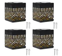 Luci a energia solare per scale a tema mandala impermeabile recinzione luce decorativa mandala luci per giardino post patio cortile decorazione