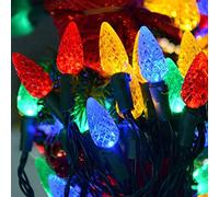 Luci a filo a forma di fragola, 50 LED, 5M, luci a batteria a forma di fragola, luci LED multicolore per albero di Natale, per la decorazione del giardino di famiglia, della camera da letto, per feste