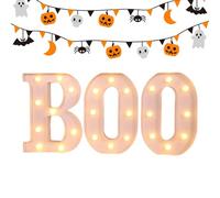 Luci a forma di lettera | Decorazioni di Halloween Boo Sign - Lampada a LED impermeabile con luce calda per interni, casa, camera da letto, , stanza, decorazione per feste di Halloween