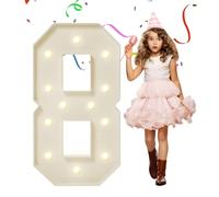 Luci a forma di numero 8, luci giganti luminose per illuminare la camera dei bambini, feste festive, cabine fotografiche, rivelazione di genere, 100 cm