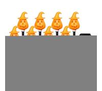 Luci a forma di zucca di Halloween, luce da terra ad energia solare, 33 x 6,6 x 6,6 cm, paletti decorativi arancioni con espositore per cortile, , patio, , tomba, decorazione per Halloween