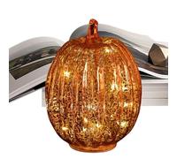 Luci a forma di zucca in vetro a batteria, luci a LED che cadono, decorazioni luminose | lampade decorative per centrotavola autunnali, decorazioni per la tavola di Halloween, accenti stagionali per