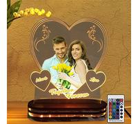 Luci a LED 3D personalizzate Lampada fotografica 3 cuori con messaggio Design coppia foto USB Plug -in lampada notturna romantico decorazione della stanza regalo per la famiglia amante