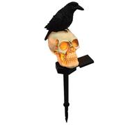 Luci A LED A Forma Di Corvo Teschio - Garden Stakes Lights - Outdoor Light Light Skulls And Crows Halloween Decorations Skeleton Statue Per Il Percorso Del Cortile Walkway Driveway
