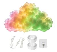 Luci a LED a forma di nuvola, decorazione multicolore ritmo musicale USB per camera da letto, fibra di cotone, PVC rame con effetti dinamici che cambiano colore, luce notturna a forma di nuvola, casa