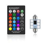 Luci a LED Auto Interior Lights RGB C5W LED FESTOON 31mm 36mm 39mm 42mm con telecomando Multicolor Dome Light Light Lampada Auto 12V per camera (Color Temperature : 42mm)