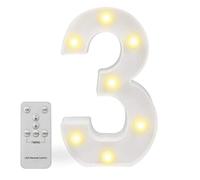 Luci a LED con telecomando, dimmer e timer, insegna luminosa con numeri e lettere dell'alfabeto per la decorazione da parete della camera da letto, luci a batteria per matrimoni, compleanni (3)