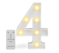 Luci a LED con telecomando, dimmer e timer, insegna luminosa con numeri e lettere dell'alfabeto per la decorazione da parete della camera da letto, luci a batteria per matrimoni, compleanni (4)